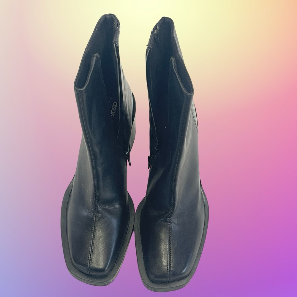 ASOS Navy Heeled Boots - Picture 2 of 7